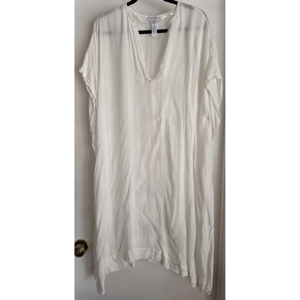 Nordstrom Cover Up One Size White V-Neck Beach Resort Wrap